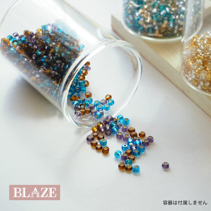 楽天市場】【約15g入り】ガラス製 シードビーズ 丸大 銀引き 約3mm 