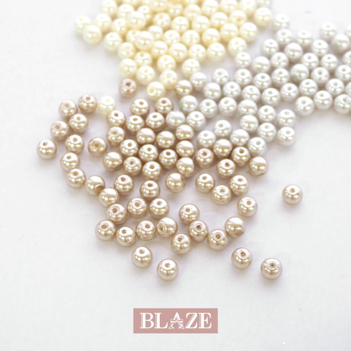 楽天市場】【約60個入り】ガラス パール 約4mm BLAZE ハンドメイド 
