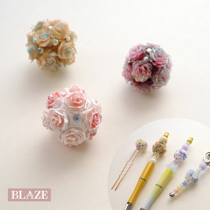 楽天市場】ビーズ ローズ ビジュー バラ 薔薇 花 パヴェ ブーケ 丸 