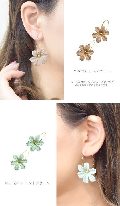 楽天市場】【550円福袋チケット対象】フープ ピアス 大ぶり フラワー  