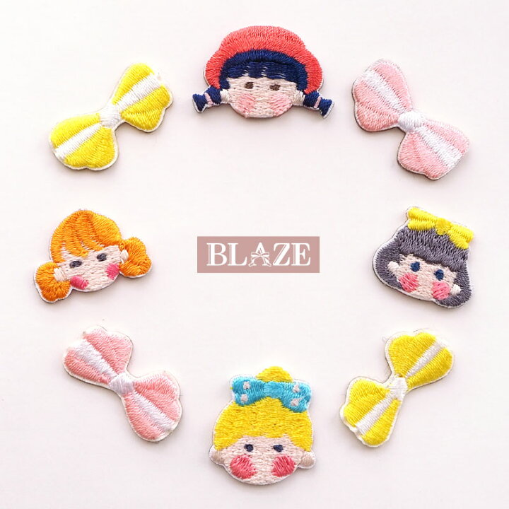 楽天市場 2個入り シール アイロン 接着 刺繍 ワッペン 女の子 リボン かわいい おしゃれ アップリケ Blaze ハンドメイド クラフト 手芸 子ども ハンドメイド アクセサリー Blaze