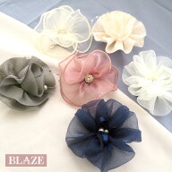 コサージュ シフォン フラワー 直径9cm キュート 上品 ブローチ 卒業式 入学式 結婚式 パーティ セレモニ…