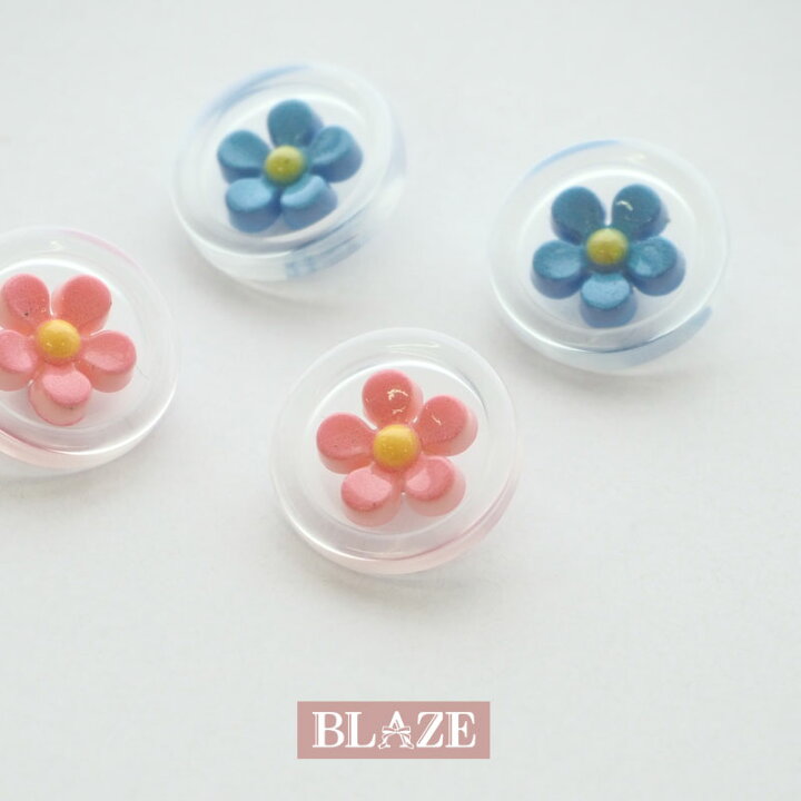 楽天市場】【2個入り】プラスチック ボタン センターフラワー 18mm  
