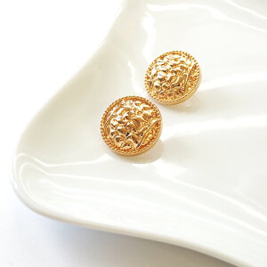 【2個セット】メタルボタン デザイン 22mm 23mm シルバー ゴールド 飾りボタン 商用利用可能 ハンドメイド 手芸 洋裁 かわいい ぼたん 釦 おしゃれ 上品 付け替え 金属 材料 資材 素材 装飾 手作