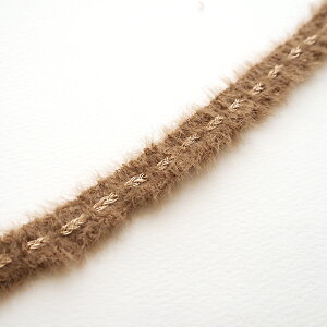レース テープ ふんわりゴールド ライン 約55cm 幅約1.5cm ファー フェイクファー エコファー ファーテープ リボン テープ 手芸用レース ハンドメイド クラフト ファブリック バック インテリ