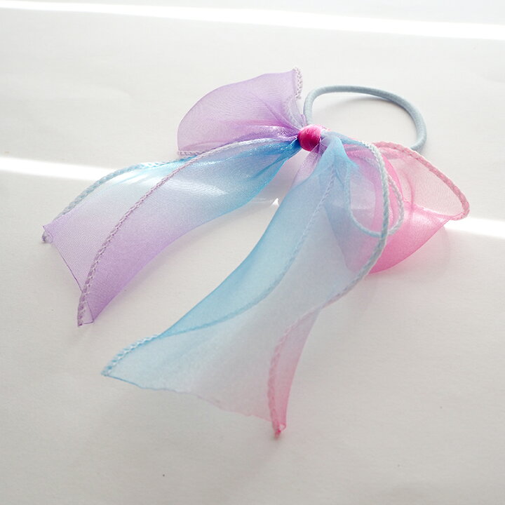 楽天市場】ヘアゴム ポニー カラフル カラー りぼん ゴム全長16cm 全3  