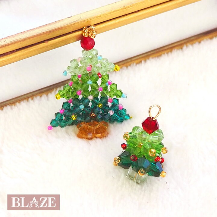 楽天市場】アクセサリーパーツ チャーム クリスマスツリー ビーズ 