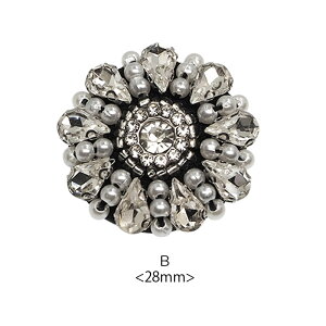 プラスチック ビジューボタン 24mm 29mm ビーズ ストーン パール ビジュー キラキラ BLAZE ハンドメイド クラフト 手芸 パーツ 商用利用可能 手作り 資材 素材 作製 装飾 材料 アレンジ リメイク