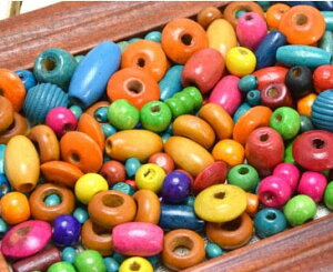 ウッド ビーズ 福袋 約100g セット アクセサリー パーツ BLAZE ウッドビーズ パーツ ハンドメイド 手作り キット クラフト キッズ 子供 大人 親子 アクセサリーパーツ 工作 カラフル 資材 材料