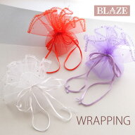 【5枚セット】ラッピング オーガンジー巾着袋 ミニ巾着 資材 BLAZE ギフト プレゼント お得なセット バレ…
