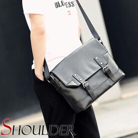 【会員日限定20%OFFクーポン】MY BAG ショルダーバッグ メンズ PUレザー 斜めがけ ショルダー バッグ ビジネス おしゃれ シンプルなデザイン 14pc　通勤 通学　P9854新生活 父の日 誕生日 クリスマス 実用的 ギフト プレゼント