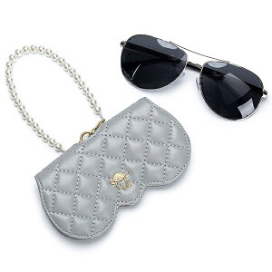 【月末限定15%OFFクーポン】MY BAG 眼鏡ケース メガネ サングラスケース 収納ケース 本革羊革 レザー めがねケース 眼鏡入れ レディース 女性用 キルト風 チェック柄 ビジネス おしゃれ 高級感