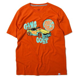 GANG CORP ギャングコープ トップス 半袖 Tシャツ フロント グラフィック 車 CAR メンズ 男性 ストリート カジュアル スケーター ブランド ORANGE オレンジ CORP MOBILE TEE M-XXL ★★