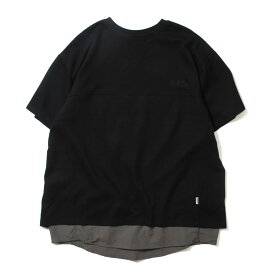 LAKH ラク Tシャツ 半袖 メンズ ストリート ヒップホップ ラッパー アメカジ カジュアル ダンス ミリタリー ワーク ブランド GENERAL LAYER SIDE SLIT TEE BLACK ブラック ★★