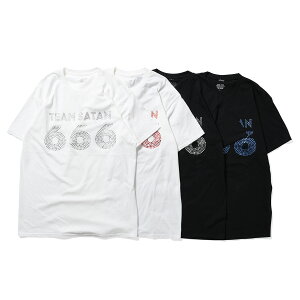 TEAM SATAN SKATEBOARDING �`�[���T�^�� �X�P�[�g�{�[�f�B���O 666 TEE RHINESTONE ����T�V���c TS001-1-RS ����