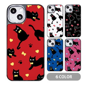 スマホケース クッションケース TPU クッション素材 黒猫 クロネコ リボン ハート ネコ iphone15 iphone14 iphone13 iphone12 pro iphone8 iPhoneケース TPU オシャレ かわいい 可愛い