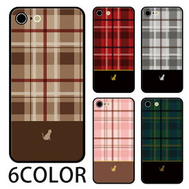 【P5倍】スマホケース ラウンド ガラス チェック柄 タータンチェック 猫 ネコ iphone15 pro MAX iphone14 iphone13 iphone12 iphone8 iPhoneケース TPU ガラスケース オシャレ かわいい 背面ガラス 強化ガラス TPU ハードケース