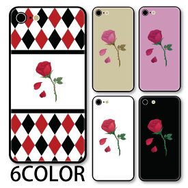 【P5倍】スマホケース ラウンド ガラス 薔薇 バラ ローズ トランプ 花 フラワー iphone15 pro MAX iphone14 iphone13 iphone12 mini iphone8 iPhoneケース TPU ガラスケース オシャレ かわいい 可愛い 背面ガラス 強化ガラス TPU ハードケース