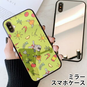 スマホケース ミラー 鏡面 ラウンド スペイン ワイン シュリンプ トマト オリーブ 太陽 海老 iphone13 iphone12 pro iphone12mini iphone11 iphoneXR iphone8 iPhoneケース TPU ガラスケース オシャレ かわいい 可