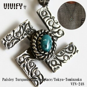 �yVIVIFY ���K�X�zVIVIFY �r�r�t�@�C �l�b�N���X�@�V���o�[�@�^�[�R�C�YPaisley Turquoise �� Necklace/Tokyo-Tominzoku�@�󒍐��Y