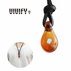 【VIVIFY 正規店】VIVIFY×Topnoch　ネックレス オパールグラス 革紐Flat Back Opal Necklace/アンバー 受注生産