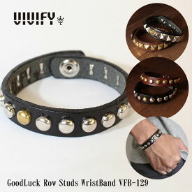 【送料無料】【VIVIFY 正規店】VIVIFY ビビファイ ブレスレット スタッズブレス レザーブレスGoodLuck Row Studs WristBand　受注生産