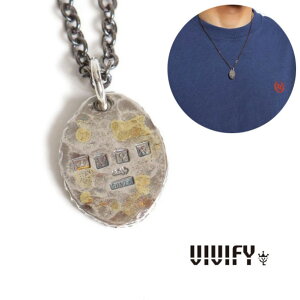 �yVIVIFY ���K�X�zVIVIFY �r�r�t�@�C �l�b�N���X �V���o�[ Hallmarks Plate Necklace/Hammered finish w/gold