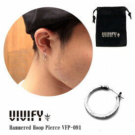 【送料無料/あす楽対応】【VIVIFY 正規店】VIVIFY ビビファイ ピアス シルバー フープHammered Hoop Pierce Lサイズ VFP-091 ネコポス発送