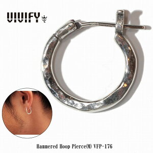 【送料無料】【VIVIFY 正規店】VIVIFY ビビファイ フープ ピアス シルバーHammered Hoop Pierce(M)