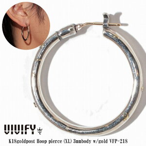 yVIVIFY KXzVIVIFY rrt@C t[v sAX Vo[K18goldpost Hoop PierceiXLj 3mm body w/gold
