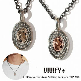 【VIVIFY 正規店】VIVIFY ビビファイ ネックレス シルバーK10CheckerCutStone Setting Necklace