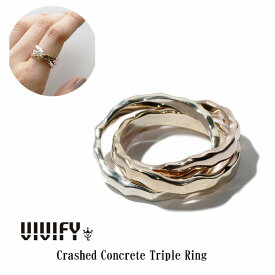 【VIVIFY 正規店】VIVIFY ビビファイ リング シルバー Crashed Concrete Triple Ring