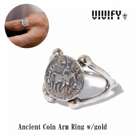 【VIVIFY 正規店】VIVIFY ビビファイ ピアス シルバー Ancient Coin Arm Ring w/gold