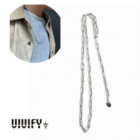 【送料無料】【VIVIFY 正規店】VIVIFY ビビファイ ネックレス シルバー レクタングルチェーン Rectangle Chain Necklace Long