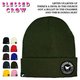 BlessedCrow CircleLogo ビーニー ニット帽 ブランド ロゴ パッチ ニットキャップ メンズ レディース