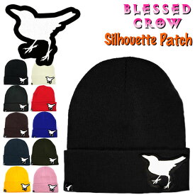 ニット帽 メンズ BlessedCrow Silhouette Patch ビーニー ワンポイント ワッペン ブランド タグ付き メール便 送料無料