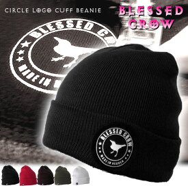 【全品P5倍&クーポン】BlessedCrow CircleLogo Cuff Beanie ミディアム ニット帽 ブランドメンズ レディース カフ ビーニー ニット帽子 秋冬 帽子