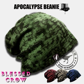 BlessedCrow Apocalypse ビーニー ブラックタイダイ ダメージレイヤー サマーニット帽 ブランド ニット帽 メンズ レディース 春夏 帽子 薄い 薄め 通気性 帽子屋 セレクトショップ