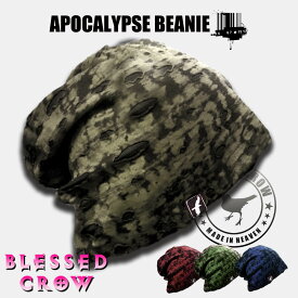 BlessedCrow Apocalypse ビーニー ブラックタイダイ ダメージレイヤー サマーニット帽 ブランド ニット帽 メンズ レディース 春夏 帽子 薄い 薄め 通気性 帽子屋 セレクトショップ