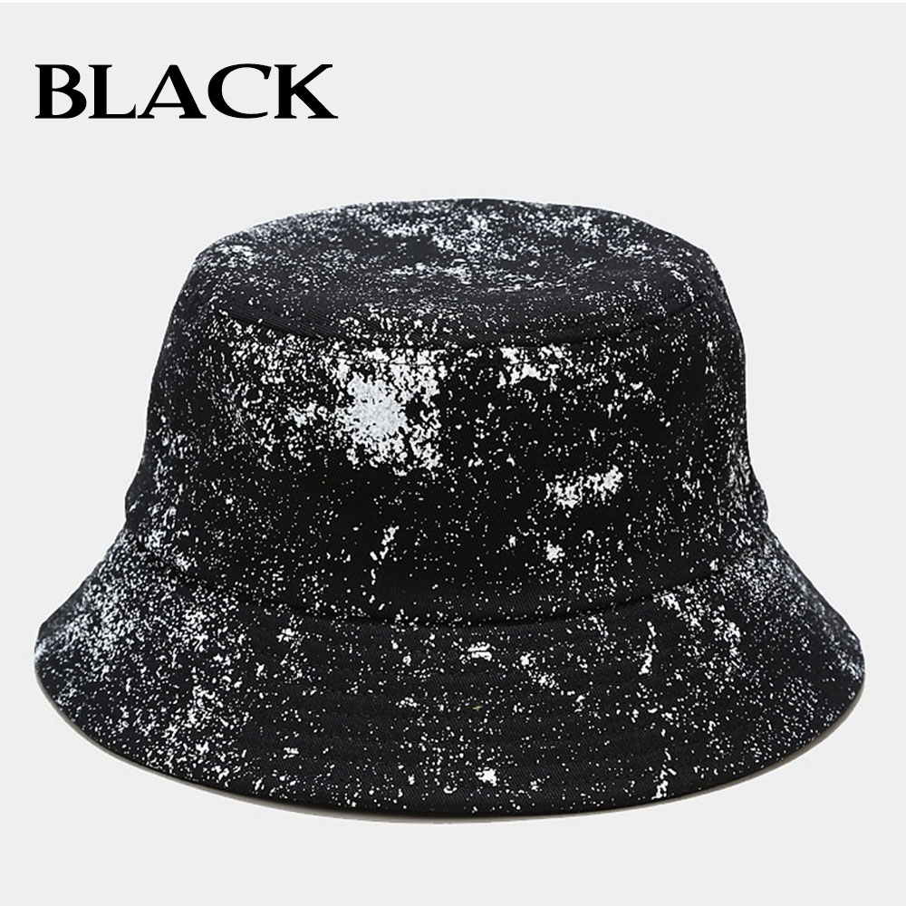 　バケハ　ハット　帽子　ヘンプ　総柄　黒　メンズ　レディース