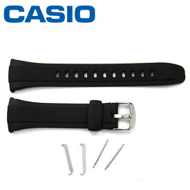 カシオ純正ベルト WVA-M650/WVA-M640/WVQ-M410/専用樹脂バンド +バンドピース+ばね棒 ブラックウレタン樹脂（10408444-10408445/2-10128088[N10128088]/2）Original brand strap CASIO Watch strap Plastic Black 25mm