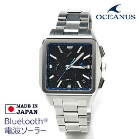 casio オシアナス 腕時計 メンズ 電波ソーラー モバイルリンク 3針 時計 日本製 OCW-T5000-1AJF
