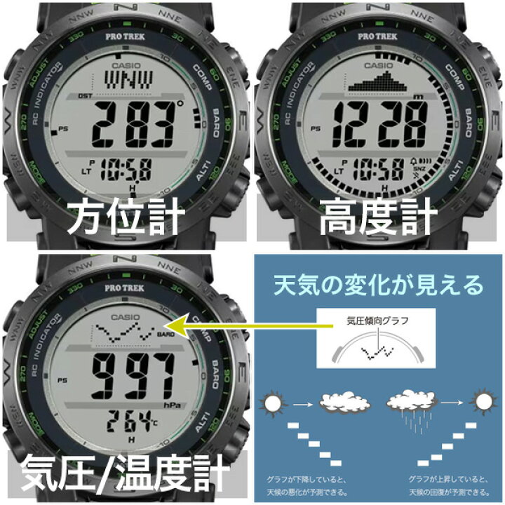 楽天市場】プロトレック CASIO PRO TREK PRW-35Y-3JF 42,0 2023年5月 