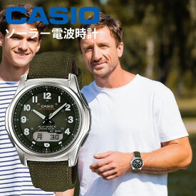 カシオ ソーラー 電波時計 腕時計 CASIO シンプル メンズウォッチ ソーラー 電波時計 モスグリーン WVA-M630B-3AJF 175 ウェブセプター SSS ウェーブセプター キャンプ キャンパー 贈り物 プレゼント