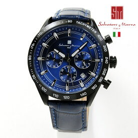 サルバトーレマーラ メンズ 腕時計 レザーバンド SALVATORE MARRA sm23104-bknv 30.0 クロノグラフウォッチ