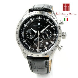 サルバトーレマーラ メンズ 腕時計 レザーバンド SALVATORE MARRA sm23104-ssbk 30.0 クロノグラフ