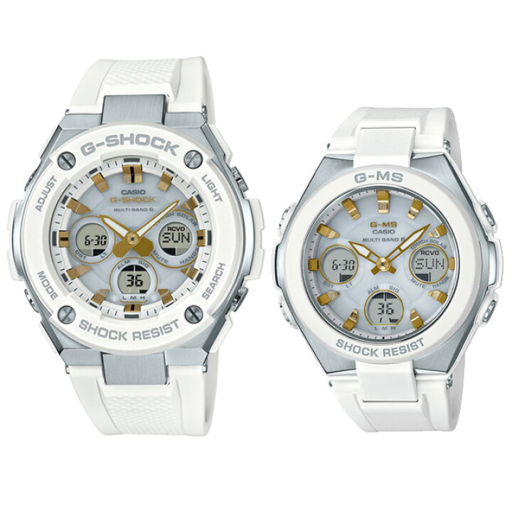 楽天市場】ペアウォッチ gショック 電波ソーラー ホワイトペア g-shock 