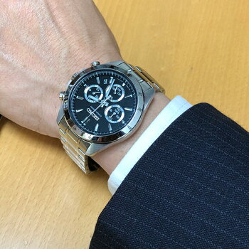 セイコー腕時計メンズセイコーセレクションSBTR013ブラッククロノグラフ30,0