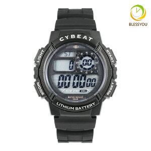 メンズ 腕時計 デジタル 手軽 安い 樹脂バンド 5気圧防水 カジュアル サイビート サンフレイム CYBEAT SUNFLAME CD2C0007-BK 2.5 佐川急便 配送 夏休み 塾