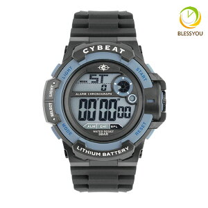 メンズ 腕時計 デジタル 手軽 安い 樹脂バンド 5気圧防水 カジュアル サイビート サンフレイム CYBEAT SUNFLAME CD2D0009-BL 2.8 佐川急便 配送 夏休み 塾